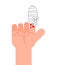 Bandaged finger isolated. Injury finger vector illustration