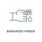 Bandaged finger vector line icon, linear concept, outline sign, symbol