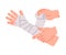 Bandaged Hand First Aid for Injured Body Part Vector Illustration