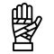 Bandaged hand icon, outline style