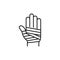 Bandaged hand line icon