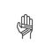 Bandaged hand line icon