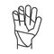 Bandaged hand, world disability day, linear icon design