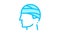 Bandaged Head Man Silhouette Headache Icon Animation