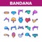 Bandana Hats Collection Elements Icons Set Vector