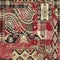 Bandana paisley native motifs and tartan plaid fabric patchwork