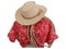 Bandana print blouse western hat rope