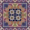 Bandana print or carpet with paisley and flowers mandalas