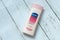 BANDAR SERI BEGAWAN,BRUNEI - CIRCA FEBRUARY,2019 : Vaseline healthy white lotions on white wooden background.