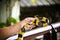 Banded Krait snake on a hand