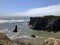 Banden Oregon, Cliff overlook, ocean and ocean rocks