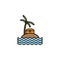 bandit, chest, island, pirate, pirates, sailing line colored icon. Signs, symbols can be used for web, logo, mobile app