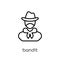 Bandit icon. Trendy modern flat linear vector Bandit icon on white background from thin line law and justice collection