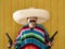 Bandit Mexican revolver mustache gunman sombrero