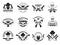 Bandits labels. Mafia stylized monochrome badges hooligans recent vector symbols collection set