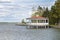 A bandstand pavilion at Haapsalu town seaside promenade