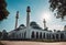 BANDUNG, WEST JAVA, INDONESIA - (14 07 2019) : Sunny day with blue sky at Al Jabbar great mosque of West Java