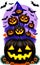 baner illustration halloween background with pumpkins magic night AI Generated