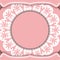 Baner pink with abstract white pattern for design under your text