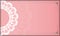 Baner pink with greek white ornament for design under your text