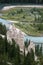 BANFF, ALBERTA/CANADA - AUGUST 7 : Bow River and the Hoodoos near Banff in the Canadian Rockies Alberta on August 7, 2007