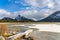 Banff National Park beautiful landscape, Vermilion Lakes frozen in winter