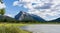 Banff National Park beautiful landscape, Vermilion Lakes and Mount Rundle in summer time.