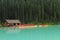 Banff National Park, Lake Louise with Boatshouse and Canoe Rental, Canadian Rocky Mountains, Alberta, Canada