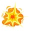 Bang effect. Cartoon boom explosion. Fire blast icon