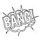 Bang, explosion icon, outline style