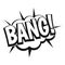 Bang, speech bubble explosion icon, simple style