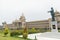 Bangalore, India - June 2, 2019 : Statue of Dr. B.R. Bhimrao Ambedkar holding Indian constitution Pointing towards Parliament of