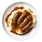 Bangers And Mash United Kingdom European Cuisine. On A White Plate