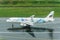 Bangkok airways landing at Phuket airport wet runway