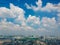 Bangkok city building business district with sky cloud aerial vi