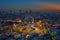 Bangkok city night view with main traffic high way