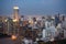 Bangkok Cityscape, Business district with high building at dusk