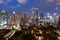 Bangkok cityscape at dusk. Landscape of Bangkok business building around downtown. Modern high building in business district area