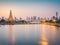 Bangkok Cityscape River View At Twilight Time