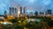 Bangkok Cityscape at twilight, Park in the City