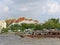 Bangkok, Grand Palace, Chao Phraya river, tourists on boat