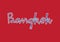 Bangkok hand lettering on red background