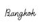 Bangkok hand lettering on white background