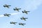 BANGKOK - MARCH 23:Breitling Jet Team Under The Royal Sky Breitling Team and Rayal Thai Air Force Air Show at Donmueang Bangkok