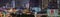 Bangkok Silom Thailand - December 28, 2018: Panorama night view of Silom Bangkok