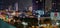 Bangkok Silom Thailand - December 28, 2018: Panorama night view of Silom Bangkok