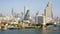 Bangkok skyline and business skyscrapers at Chaopraya river