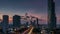 Bangkok sunset roof top traffic street cityscape panorama 4k time lapse thailand