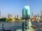 BANGKOK, THAILAN-FEB 24, 2019: The Business building district cityscape near Jaopraya river in Bangkok on Feb 24, 2019, Thailand