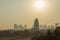 BANGKOK, THAILAND - 12 DECEMBER  2019 : City view of Bangkok Thailand in morning with air pollution haze and fog from dust